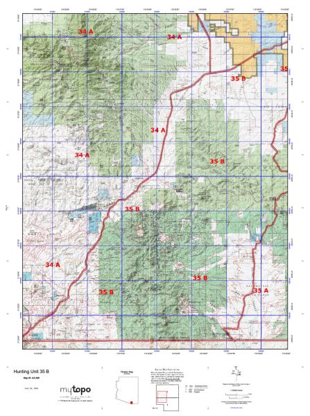 Arizona Unit 35 B Topo Maps Hunting & Unit Maps » Hunters Domain ...