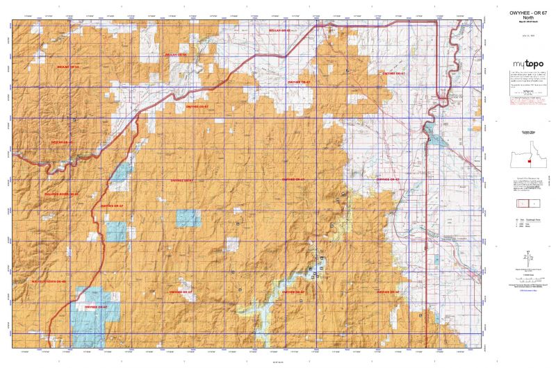 Unit 67 North Oregon Hunting Boundary and Topo Maps